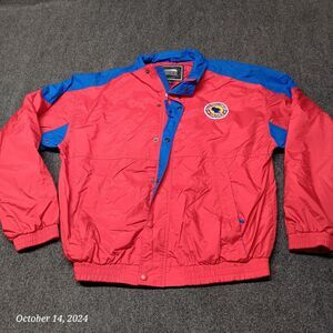 Vintage Old Wisconsin Sausage Windbreaker Jacket Men XL Red‎ Blue Sierra Sport